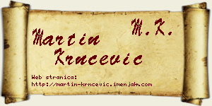 Martin Krnčević vizit kartica